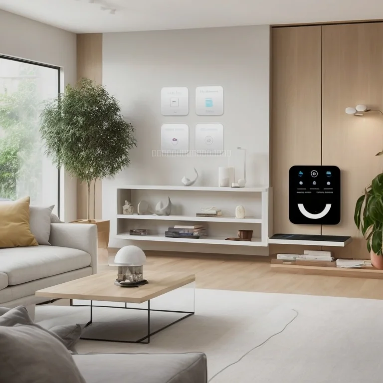 Smart thermostat and lighting controls in a home interior